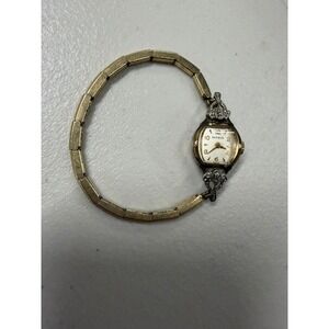 Vintage Benrus Ladies Cocktail Watch 10K Gold Rolled Plate Bezel Art Deco Style